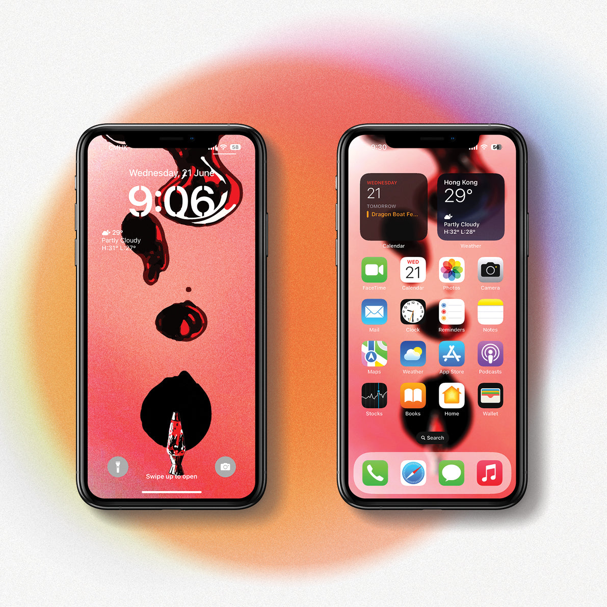 Digital Art Mobile Wall Paper - Pink Lava Ocean by Hue.Woon