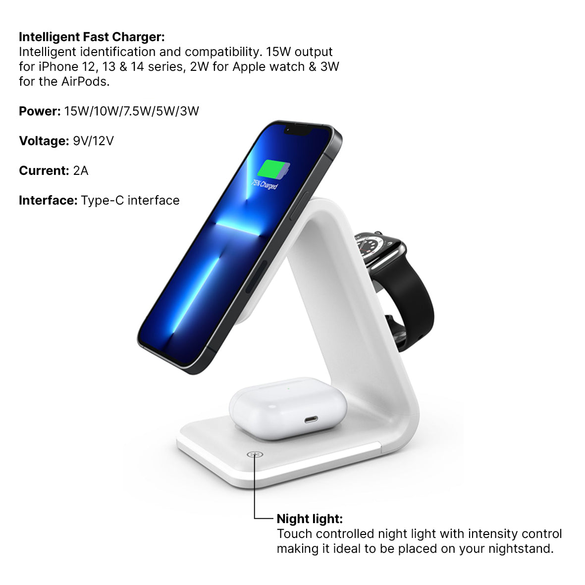 3 in 1 Elevate MagSafe iPhone, AirPods & Apple Watch Charger