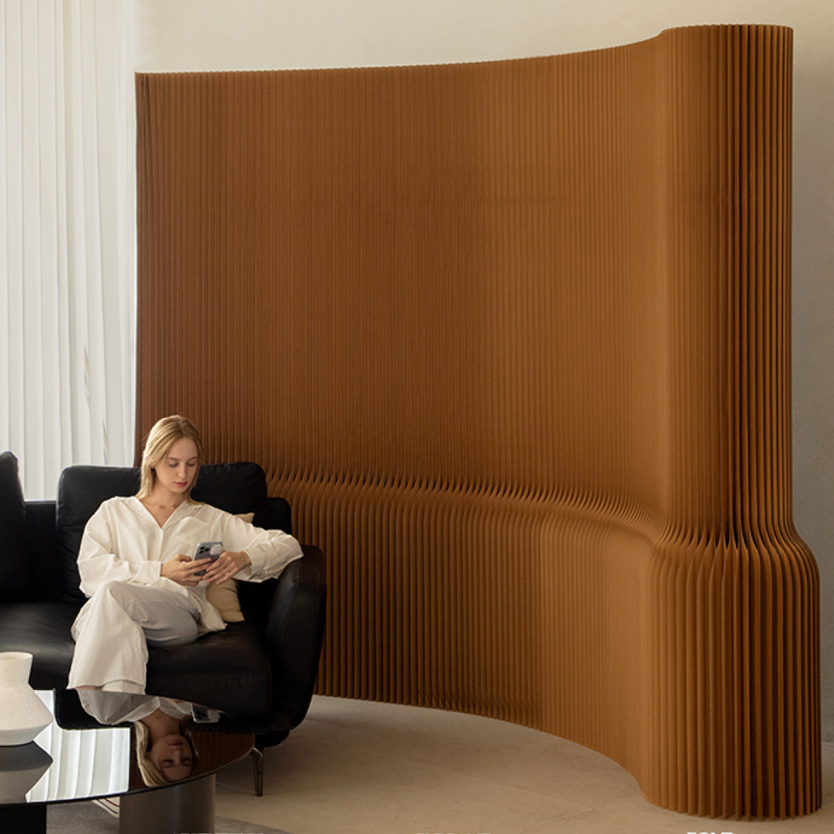 Folding Paper Room Divider Screen