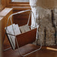 Leather and Brass Magazine Rack