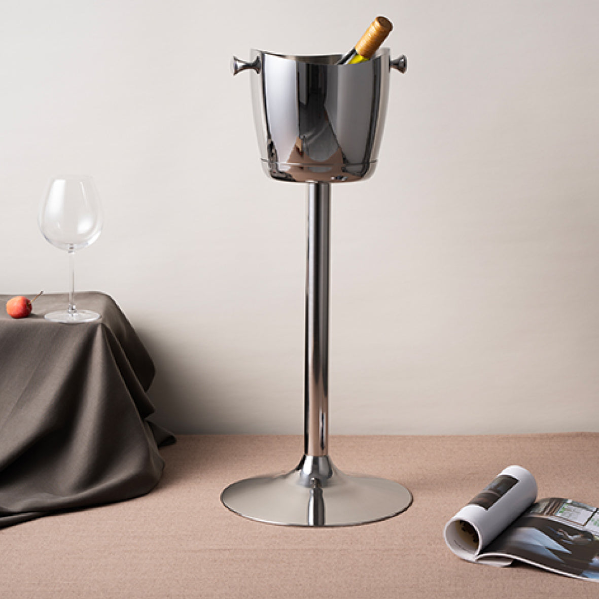 Stainless steel wine/champagne cooler