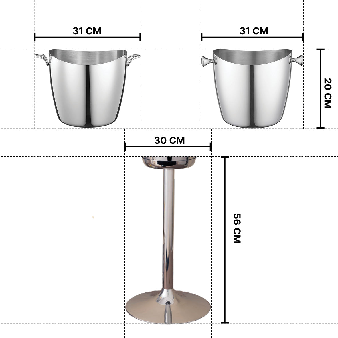 Stainless steel wine/champagne cooler
