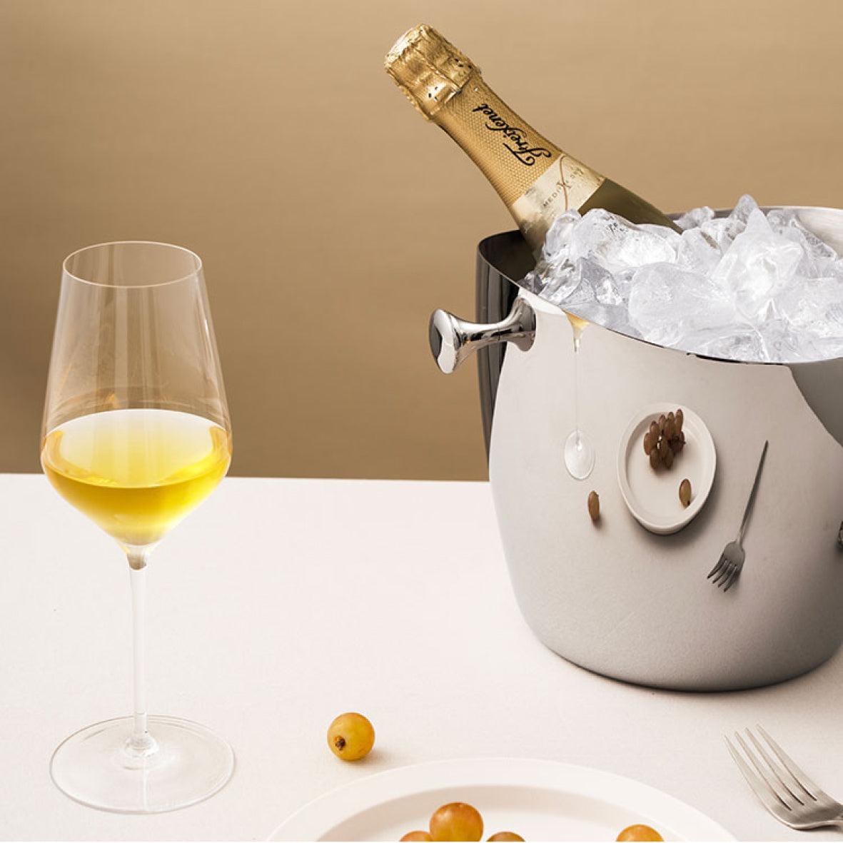 Stainless steel wine/champagne cooler