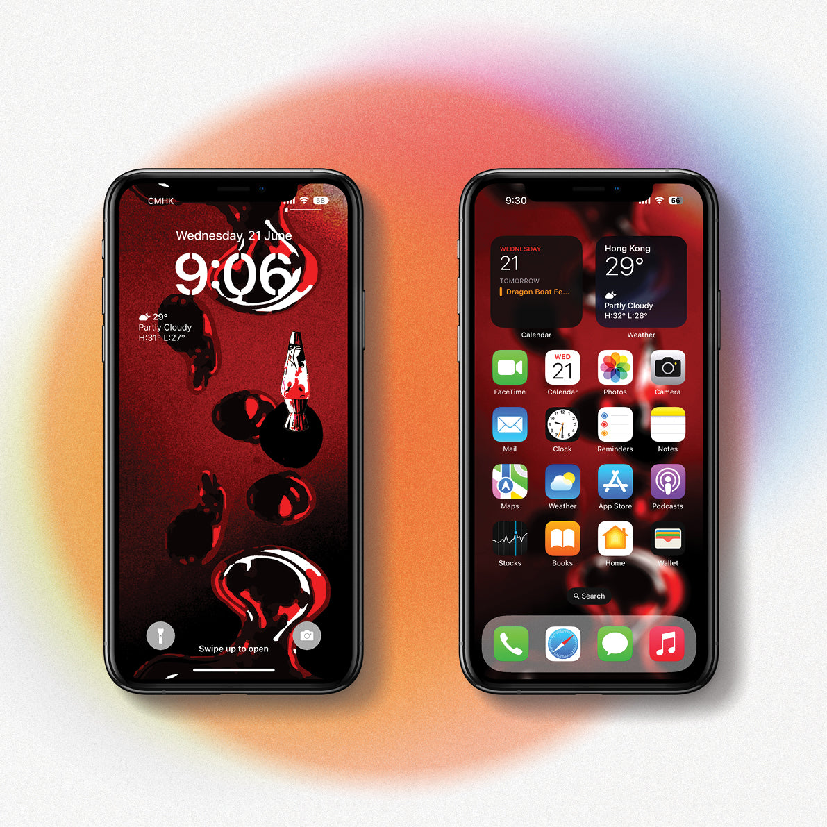 Digital Art Mobile Wall Paper - Bloody Red Lava Ocean by Hue.Woon