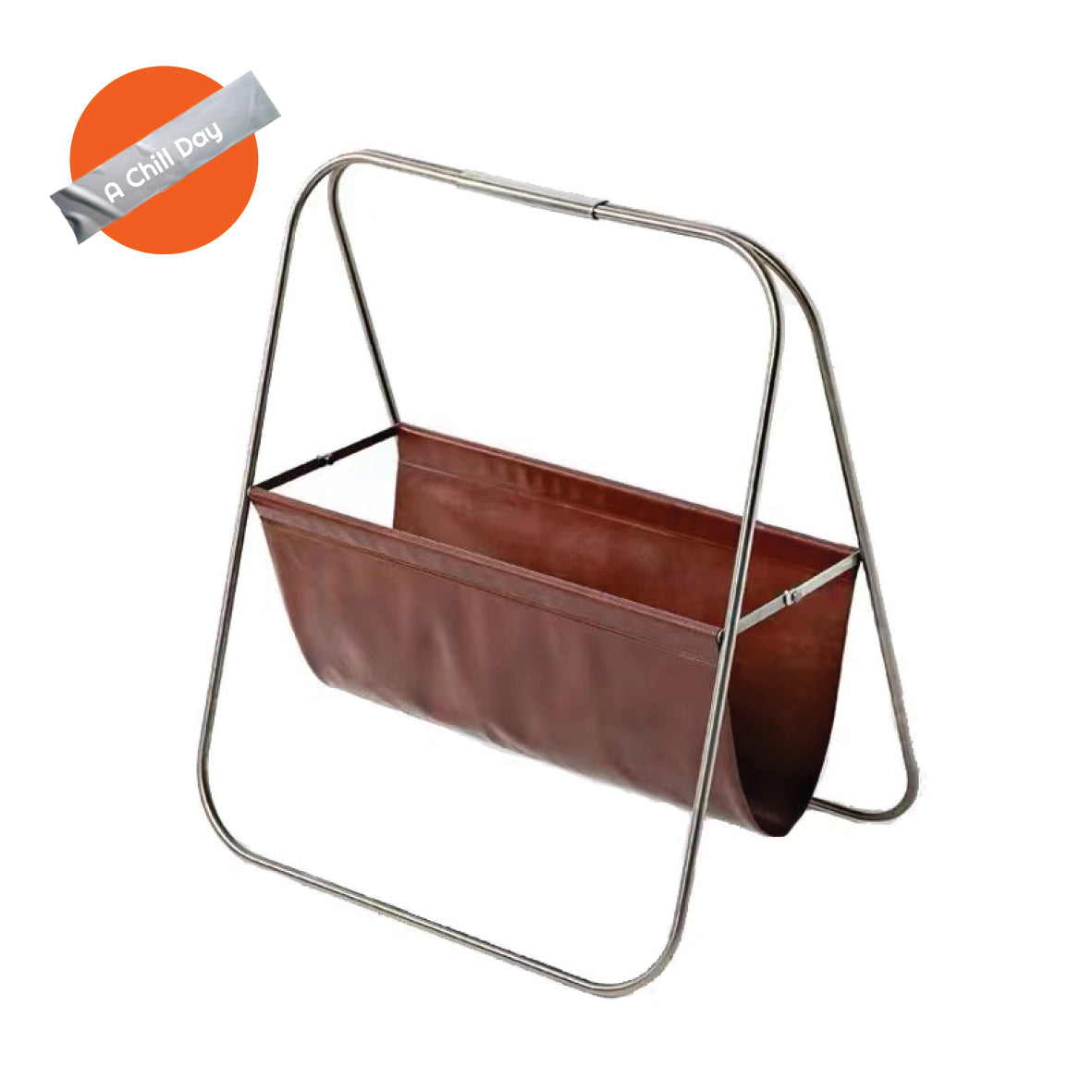 Leather and Brass Magazine Rack