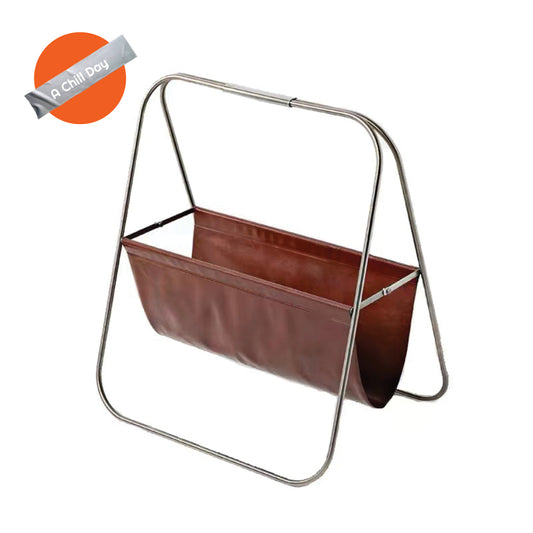 Leather and Brass Magazine Rack