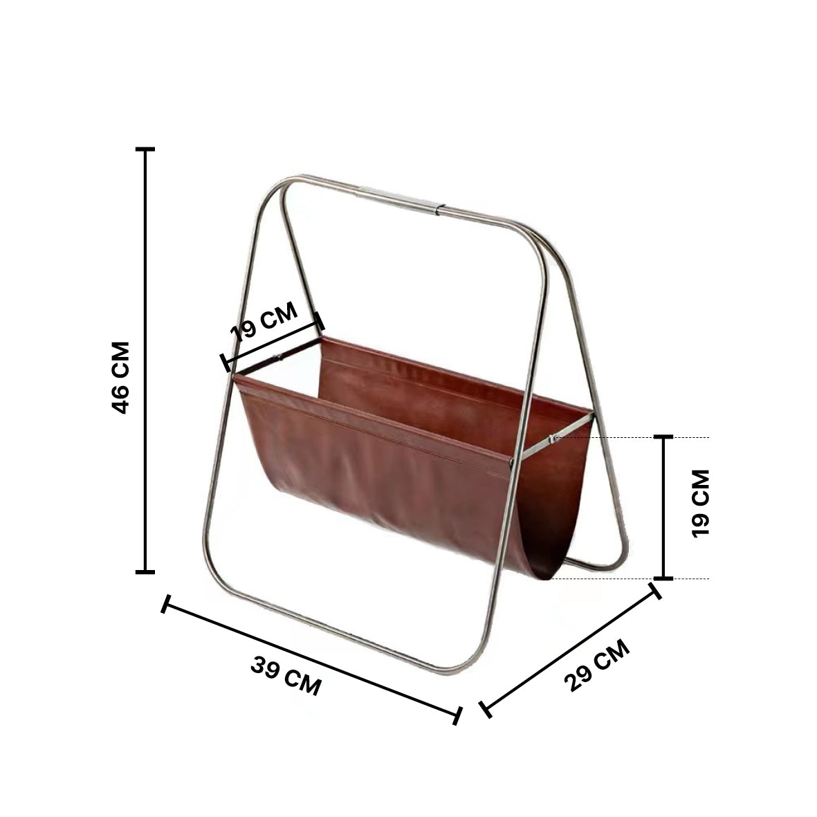 Leather and Brass Magazine Rack